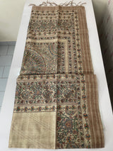 Madhubani Printed Semi tussar silk saree with Kanta work MBT6877 (4)