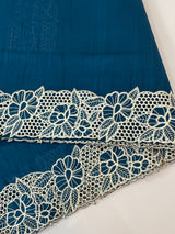 Cutwork Semi tussar saree MTSS879 DeepBlue