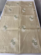 Crepe semi tussar silk saree with cross stitch embroidery-MSCS634