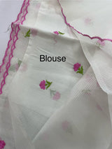 NetkKota saree with embroidery MS6868- Pink