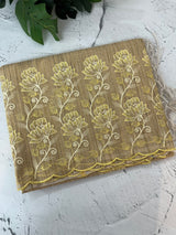 Soft Tissue kota embroidery saree MSK4660 DustyYellow