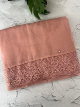 Soft crushed chanderi crepe silk saree with lace borders MLS466