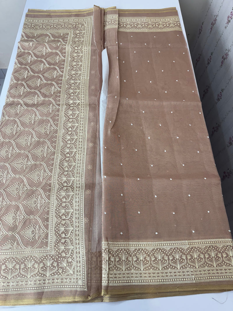 Tissue silk saree with Chikankari embroidery MTTS97(5)