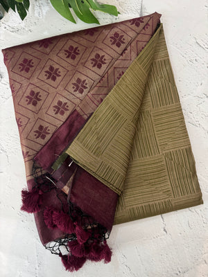 Brocade soft silk saree with blouse MSB789