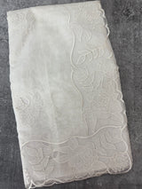 Moonga checks Applique work saree  MSH110- White