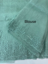 Tissue Organza saree MS14051- Pastel BlueGreen