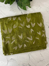 Glass organza saree with thread work- MOS351