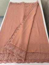 Soft crushed chanderi crepe silk saree with lace borders MLS466