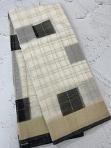 Checks semi chanderi saree  MS9871 - Black