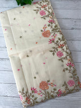 Mul chanderi saree with embriodery borders MSH113