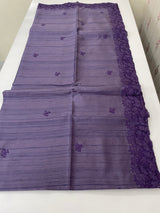 Blended tussar saree with cutwork - MSHK678 Purple