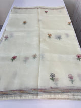 Tissue Organza saree with kanta embriodery saree MS15600 Offwhite