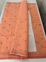 Kota checks saree with embroidery MS7679 (1) DarkPeach