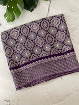 Semi modal silk saree with mirror work - MMB501 Purple