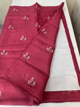 Kota  checks saree with embroidery - MS7679 BerryPink