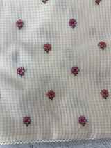 Moonga Kota checks saree with embroidery MSH244 Offwhite