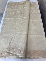 Cutwork blended tussar saree   - Cream MS5222 (2)