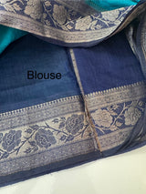 Jute linen sarees with contrast pallu & blouse MJL456