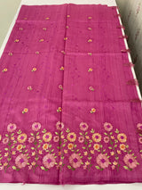Art tussar saree with embroidery MST677