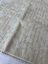 Mul chanderi saree with applique work MSH147- Offwhite
