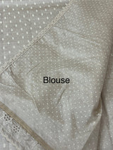 Cutwork blended tussar saree   - Cream MS5222