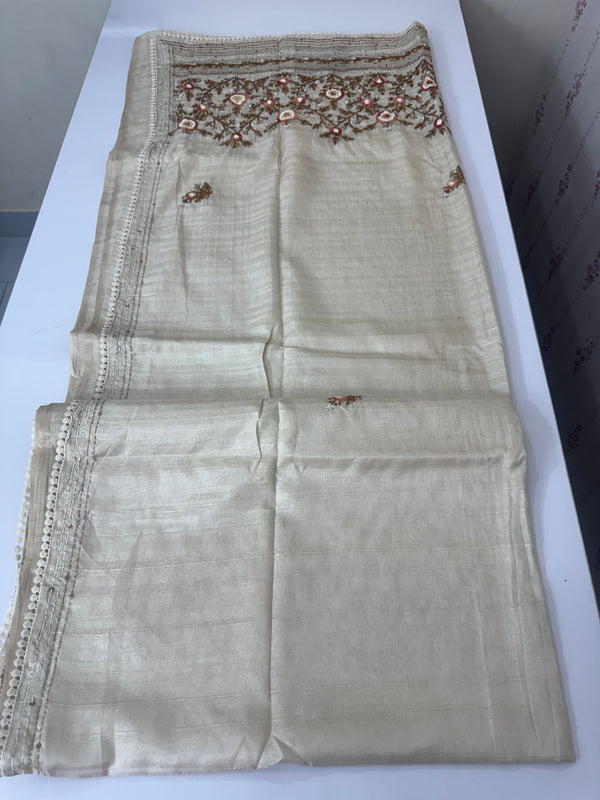 Kanta Handstitched Blended tussar silk saree MS90543