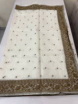 NetKota saree with chikankari machine embroidery - MS14622