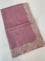 Cutwork Semi tussar saree MTSS879 OnionPink