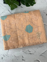 Mul chanderi applique work saree MSH178