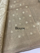 Tissue silk saree with Chikankari embroidery MTTS97(2)