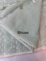 Kota cotton silk embriodery saree MS1455 - Pastel MintGreen