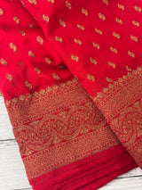 Semi Banarasi Georgette saree MKGS ChilliRed