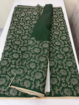 Blended tussar silk saree with embroidery- MSH158 BottleGreen