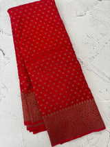 Semi Banarasi Georgette saree MKGS612 ChilliRed