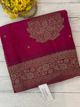 Semi banarasi Crepe Chiffon saree - MS1499 RANIPINK