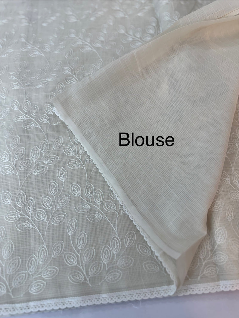 Kota cotton silk embriodery saree MS1455- PastelBeige