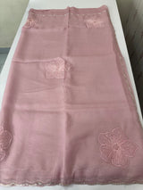 Handworked Crush Organza saree with applique work MBS676 PastelOnionPink