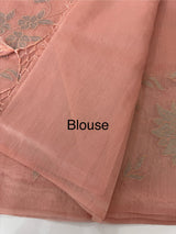 Tissue chanderi saree with applique work MSH699 - Peach