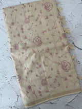 Blended soft tussar saree with cross stitch embriodery - MS8666 (1)