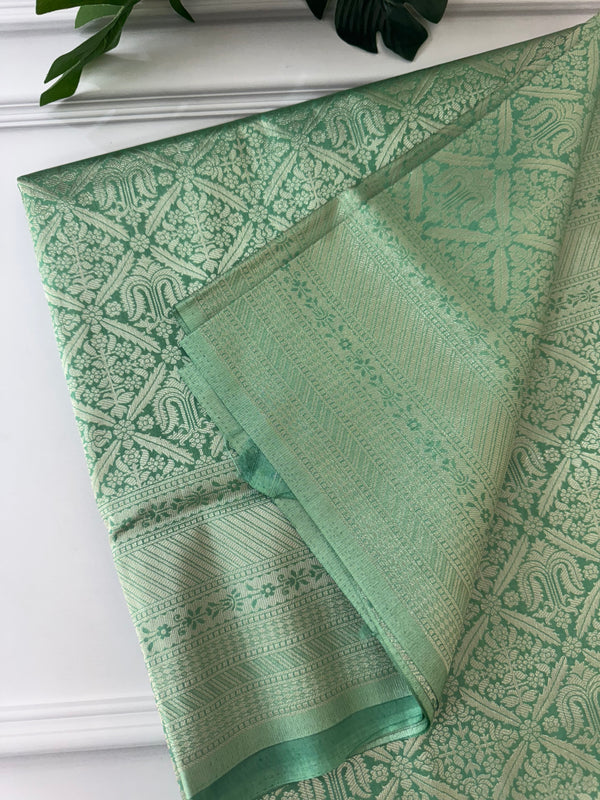 Banarasi semi katan saree MBWS119 PastelGreen