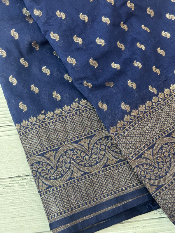Semi Banarasi Georgette saree MKGS DarkBlue