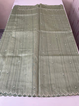 Cutwork Semi tussar saree MTSS674 DuskyGreen
