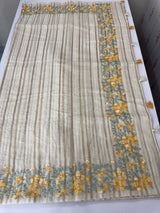 Mul chanderi saree with embriodery & zari lines MSH275
