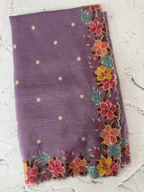 Crush Organza saree with embroidery borders MBS675