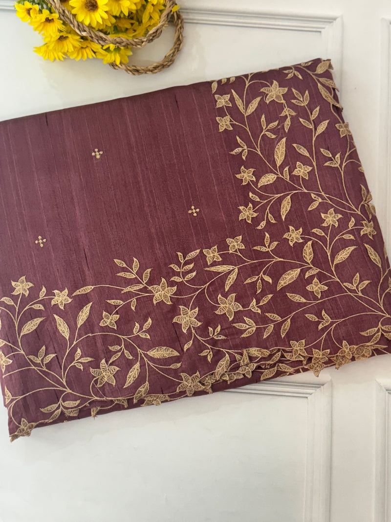 Blended matka tussar silk saree with embroidery - MS90654/3