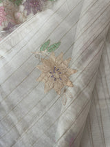 Mul chanderi applique work saree  MSH7371