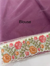 Organza saree with embroidery borders - MSH989