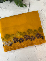 Soft organza saree with turkish applique borders- MCW735