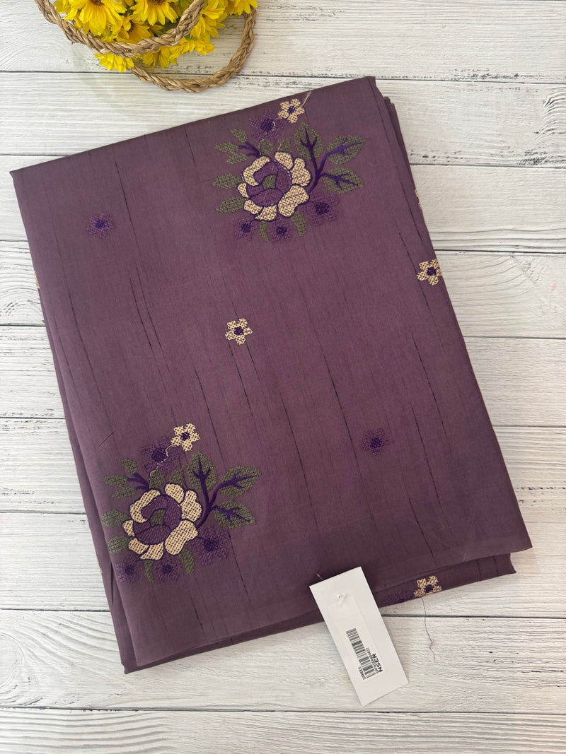 Blended matka tussar silk saree with embroidery - MS90654 Mauve