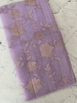 Viscose organza saree with applqiue work - MSH238 Lavender